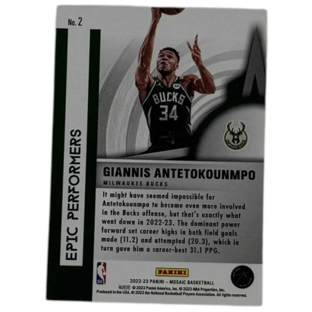 2022-23 Mosaic‎ Epic Performers Giannis Antetokounmpo #2 Milwaukee Bucks